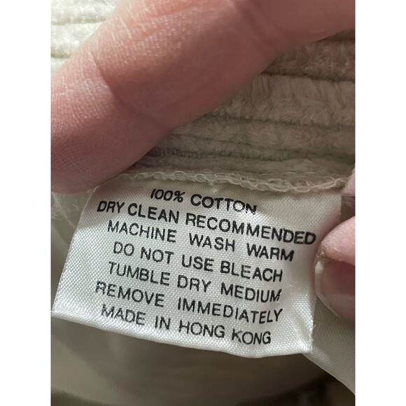 VTG A-line Wide Wale Corduroy Skirt Front Pleat Knee Length Womens Size XS Beige - Picture 8 of 9